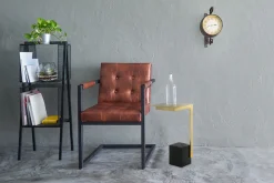 Kayoom Beistelltisch »Oscar 225, Passender Marmorfuß in kantigem Design« 1 Stk. tlg. Eckiger Marmorfuß, eckige Ablagefläche und Gestell aus Edelstahl