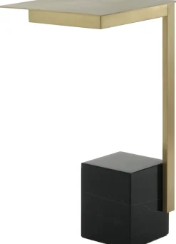 Kayoom Beistelltisch »Oscar 225, Passender Marmorfuß in kantigem Design« 1 Stk. tlg. Eckiger Marmorfuß, eckige Ablagefläche und Gestell aus Edelstahl