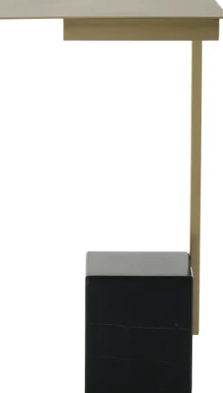 Kayoom Beistelltisch »Oscar 225, Passender Marmorfuß in kantigem Design« 1 Stk. tlg. Eckiger Marmorfuß, eckige Ablagefläche und Gestell aus Edelstahl