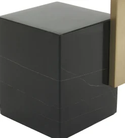 Kayoom Beistelltisch »Oscar 225, Passender Marmorfuß in kantigem Design« 1 Stk. tlg. Eckiger Marmorfuß, eckige Ablagefläche und Gestell aus Edelstahl