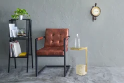 Kayoom Beistelltisch »Rocio 225, Passender Marmorfuß in kantigem Design« 1 Stk. tlg. Eckiger Marmorfuß, eckige Ablagefläche und Gestell aus Edelstahl