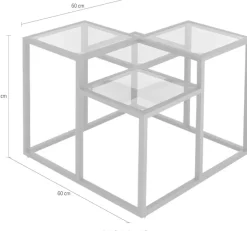 Kayoom Beistelltisch »Steps 625, Beistelltisch in elegantem Design, würfelförmig« 1 Stk. tlg. stufenförmiges Gestell aus Metall, quadratische Platten, modern