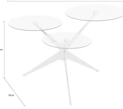 Kayoom Beistelltisch »Triplet, moderner, drei Tischplatten in versetzter Anordnung« 1 Stk. tlg. Drei Tischplatten auf verschiedenen Höhen, Retro-Design