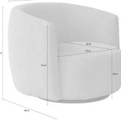 Kayoom Drehsessel »Sessel Aveiro 125, Teddy-Sessel, bohem, scandy« Sessel, Drehsessel, Teddy-Sessel, OTTOs Choice, 1 Stk. tlg. kuscheliger Teddy-Stoff, gemütlich gepolstert, minimalistisch