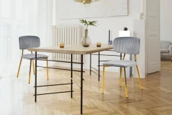 Kayoom Esszimmerstuhl »Stuhl Kian 125 2er-Set,filigranes Metallgestell,pflegeleicht Samtbezug« (Set) 2 Stk.samtweicher Bezug, pflegeleichter Samtbezug