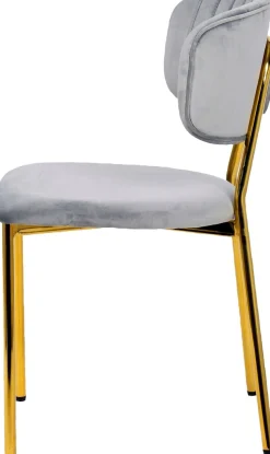 Kayoom Esszimmerstuhl »Stuhl Kian 125 2er-Set,filigranes Metallgestell,pflegeleicht Samtbezug« (Set) 2 Stk.samtweicher Bezug, pflegeleichter Samtbezug