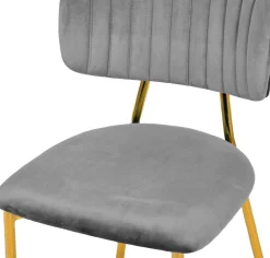 Kayoom Esszimmerstuhl »Stuhl Kian 125 2er-Set,filigranes Metallgestell,pflegeleicht Samtbezug« (Set) 2 Stk.samtweicher Bezug, pflegeleichter Samtbezug