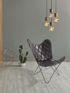 Kayoom 4-Fußstuhl »Schmetterling Stuhl Pablo, Schmetterlingsstuhl aus Leder« () 1 Stk.pflegeleicht, hochwertig, hochwertig verarbeitet, hoher Sitzkomfort