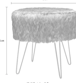 Kayoom Hocker »Mio 1, Fellhocker in modernem Design, runde Form mit Metallbeinen« 1 Stk. tlg. beeindruckend, teilweise handgefertigt, attraktive Farbgestaltung