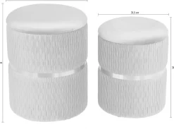 Kayoom Polsterhocker »Hocker Zora 425 2er-Set, Praktischer und versteckter Stauraum« Set, 2 Stk. tlg. 2er-Set mit Stauraum, ineinander stapelbar, goldener Ring