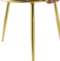 Kayoom Polsterstuhl »Stuhl Melly 125 2er-Set,tolles Design der Rückenlehne, runde Sitzfläch« (Set) 2 Stk.ausgefallen geflochtene Rückenlehne, Samtbezug, goldene Beine