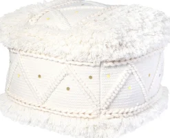 Kayoom Pouf »Bohist 525 50cm x 50cm, Strukturen mit Fransen und Quasten« 1 Stk. tlg. handgefertigt, Unikat, sehr gut kombinierbar, vielfältig im Einsatz