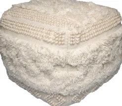 Kayoom Pouf »Bohist 125 50cm x 50cm, Strukturen mit Fransen und Quasten« 1 Stk. tlg. handgefertigt, Unikat, sehr gut kombinierbar, vielfältig im Einsatz