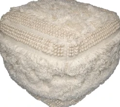 Kayoom Pouf »Bohist 125 50cm x 50cm, Strukturen mit Fransen und Quasten« 1 Stk. tlg. handgefertigt, Unikat, sehr gut kombinierbar, vielfältig im Einsatz
