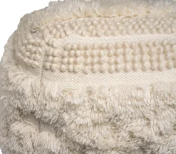 Kayoom Pouf »Bohist 125 50cm x 50cm, Strukturen mit Fransen und Quasten« 1 Stk. tlg. handgefertigt, Unikat, sehr gut kombinierbar, vielfältig im Einsatz