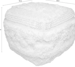 Kayoom Pouf »Bohist 125 50cm x 50cm, Strukturen mit Fransen und Quasten« 1 Stk. tlg. handgefertigt, Unikat, sehr gut kombinierbar, vielfältig im Einsatz