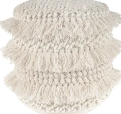 Kayoom Pouf »Bohist 325 35cm x 35cm, Strukturen mit Fransen und Quasten« 1 Stk. tlg. handgefertigt, Unikat, sehr gut kombinierbar, vielfältig im Einsatz