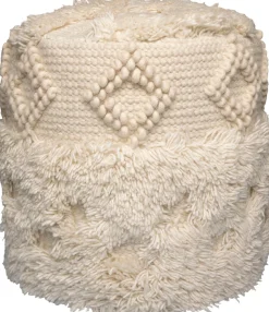 Kayoom Pouf »Bohist 125 35cm x 35cm, Strukturen mit Fransen und Quasten« 1 Stk. tlg. handgefertigt, Unikat, sehr gut kombinierbar, vielfältig im Einsatz