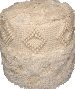 Kayoom Pouf »Bohist 125 35cm x 35cm, Strukturen mit Fransen und Quasten« 1 Stk. tlg. handgefertigt, Unikat, sehr gut kombinierbar, vielfältig im Einsatz
