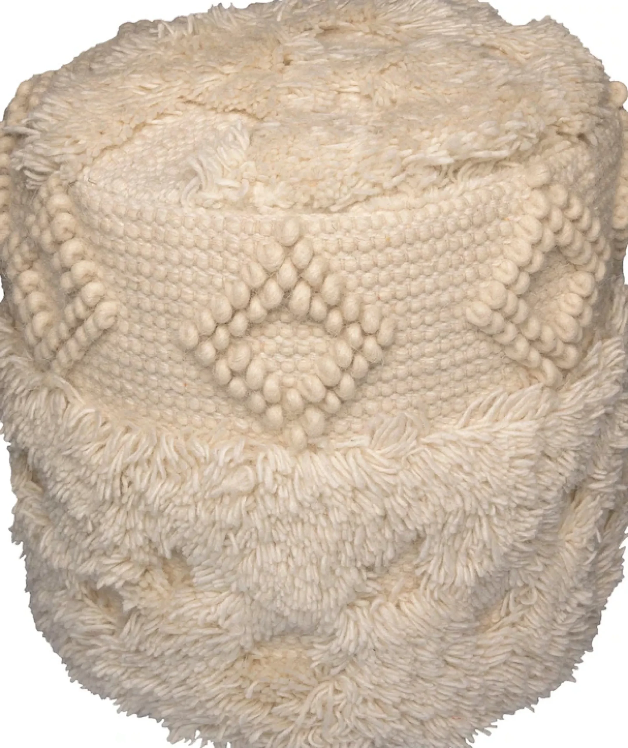 Kayoom Pouf »Bohist 125 35cm x 35cm, Strukturen mit Fransen und Quasten« 1 Stk. tlg. handgefertigt, Unikat, sehr gut kombinierbar, vielfältig im Einsatz
