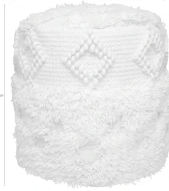 Kayoom Pouf »Bohist 125 35cm x 35cm, Strukturen mit Fransen und Quasten« 1 Stk. tlg. handgefertigt, Unikat, sehr gut kombinierbar, vielfältig im Einsatz