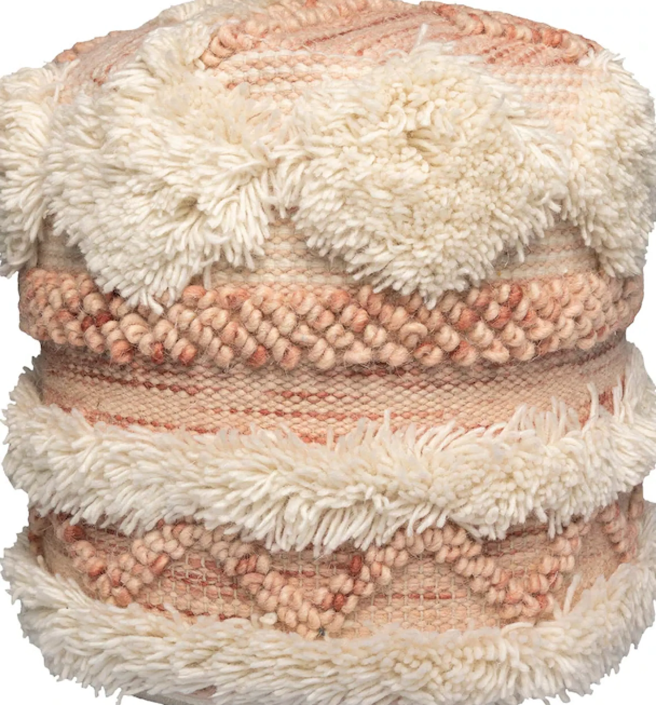 Kayoom Pouf »Bohist 225 35cm x 35cm, Strukturen mit Fransen und Quasten« 1 Stk. tlg. handgefertigt, Unikat, sehr gut kombinierbar, vielfältig im Einsatz