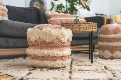 Kayoom Pouf »Bohist 225 35cm x 35cm, Strukturen mit Fransen und Quasten« 1 Stk. tlg. handgefertigt, Unikat, sehr gut kombinierbar, vielfältig im Einsatz
