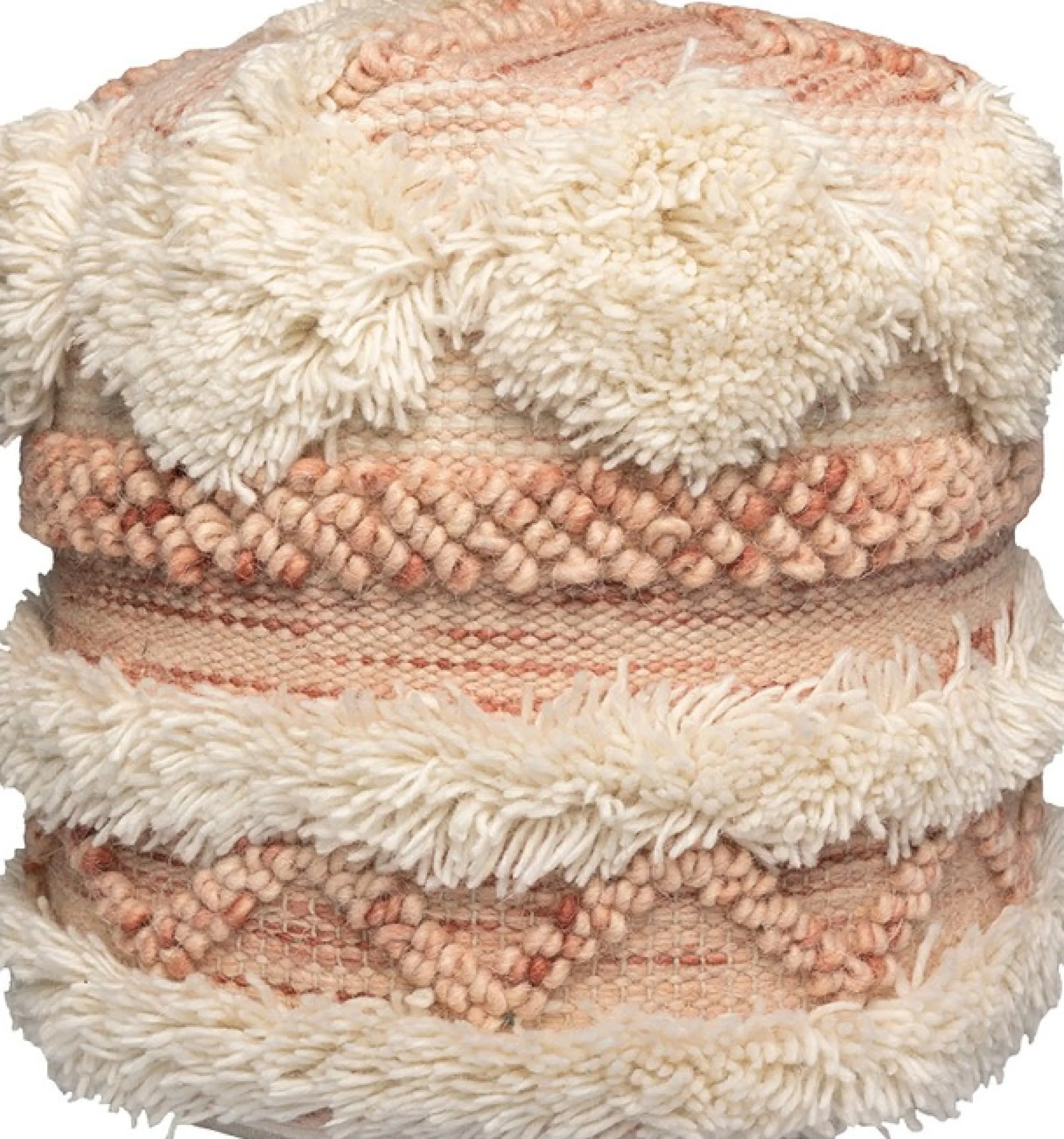 Kayoom Pouf »Bohist 225 35cm x 35cm, Strukturen mit Fransen und Quasten« 1 Stk. tlg. handgefertigt, Unikat, sehr gut kombinierbar, vielfältig im Einsatz