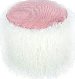 Kayoom Pouf »Fellpouf Bobtail 125, Fellhocker in zweifarbigem Design« 1 Stk. tlg. modern, dekorativ, kindersicherer Reißverschluss an der Unterseite
