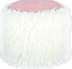 Kayoom Pouf »Fellpouf Bobtail 125, Fellhocker in zweifarbigem Design« 1 Stk. tlg. modern, dekorativ, kindersicherer Reißverschluss an der Unterseite