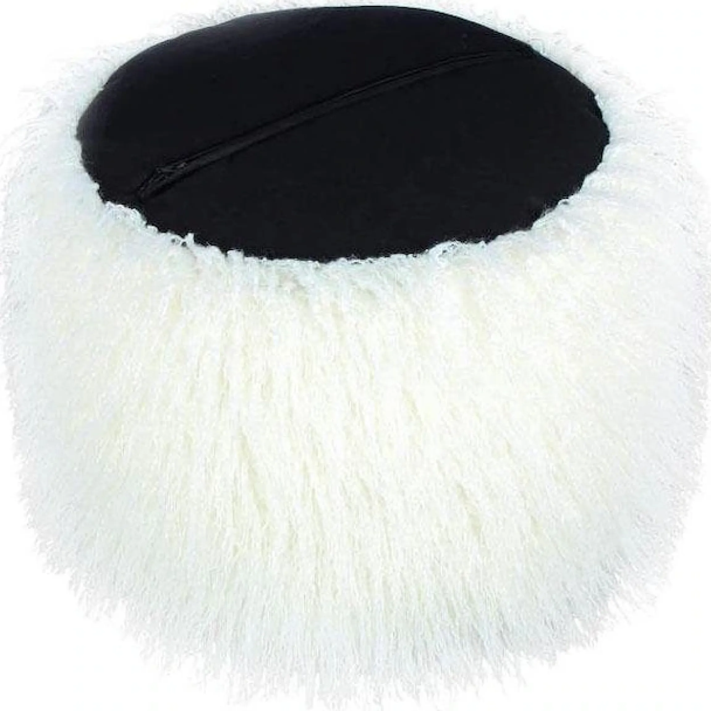Kayoom Pouf »Fellpouf Bobtail 125, Fellhocker in zweifarbigem Design« 1 Stk. tlg. modern, dekorativ, kindersicherer Reißverschluss an der Unterseite