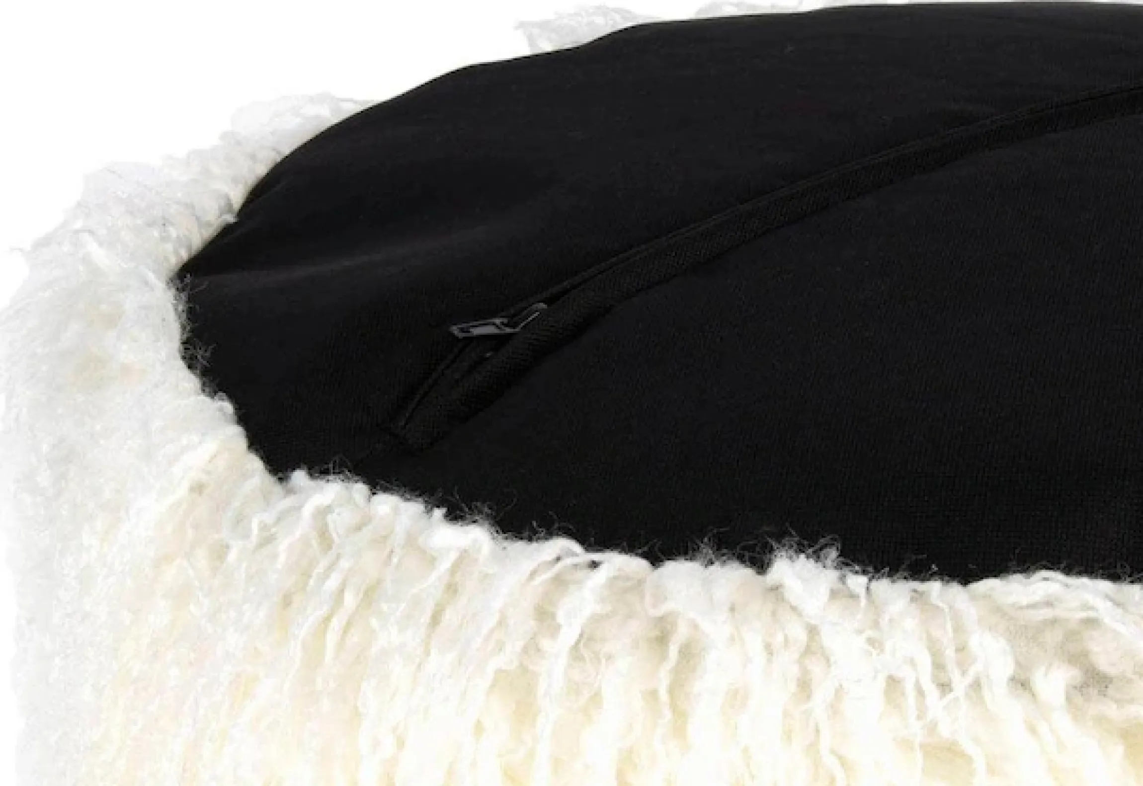 Kayoom Pouf »Fellpouf Bobtail 125, Fellhocker in zweifarbigem Design« 1 Stk. tlg. modern, dekorativ, kindersicherer Reißverschluss an der Unterseite