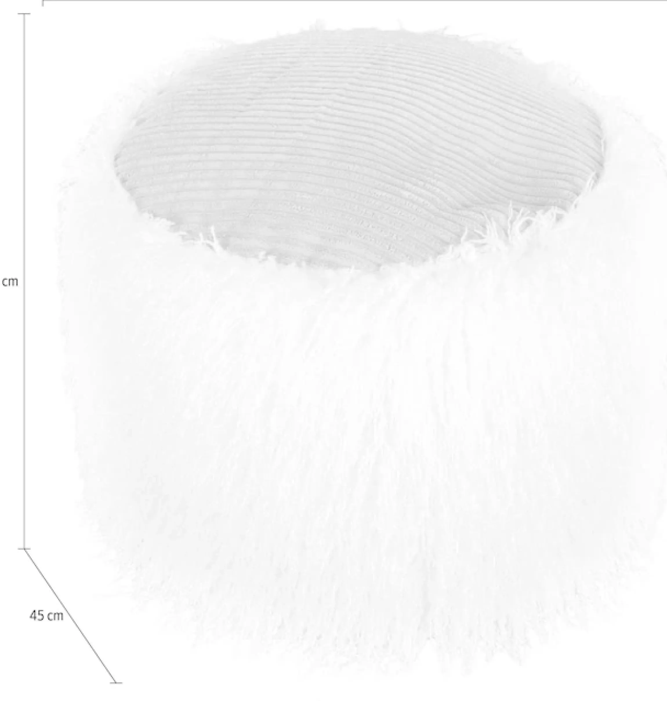 Kayoom Pouf »Fellpouf Bobtail 125, Fellhocker in zweifarbigem Design« 1 Stk. tlg. modern, dekorativ, kindersicherer Reißverschluss an der Unterseite