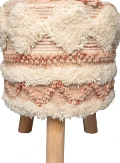 Kayoom Sitzhocker »Hocker Bohist 225, charaktergebende Strukturen mit Fransen und Quasten« 1 Stk. tlg. handgefertigtes Unikat, Boho-Style, gut kombinierbar