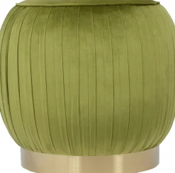 Kayoom Sitzhocker »Hocker Lilje, Edler Touch durch goldenen Sockel,Hochwertiger Samtbezug« 1 Stk. tlg. samtweich, gesteppte Ziernaht, Edelstahlsockel, Hochwertiger Samtbezug