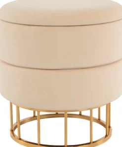 Kayoom Stauraumhocker »Hocker Zero 525, Sitzhocker mit Komfort,runde, moderne Form« 1 Stk. tlg. glamourös, elegant, mit Stauraum, Bezug aus samtweichem Stoff
