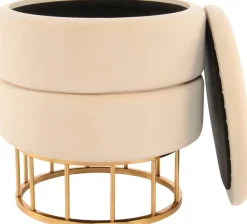 Kayoom Stauraumhocker »Hocker Zero 525, Sitzhocker mit Komfort,runde, moderne Form« 1 Stk. tlg. glamourös, elegant, mit Stauraum, Bezug aus samtweichem Stoff