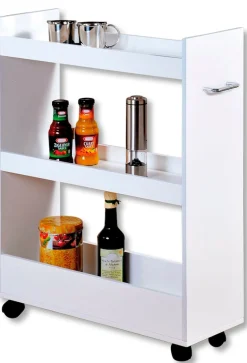 KESPER® Küchenwagen »Nischenregal, weiß, FSC« 1 Stk. tlg. mit 4 Lenkrollen, 2 davon feststellbar