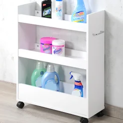 KESPER® Küchenwagen »Nischenregal, weiß, FSC« 1 Stk. tlg. mit 4 Lenkrollen, 2 davon feststellbar