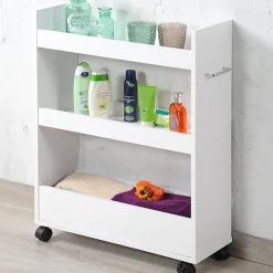KESPER® Küchenwagen »Nischenregal, weiß, FSC« 1 Stk. tlg. mit 4 Lenkrollen, 2 davon feststellbar