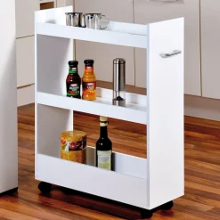 KESPER® Küchenwagen »Nischenregal, weiß, FSC« 1 Stk. tlg. mit 4 Lenkrollen, 2 davon feststellbar