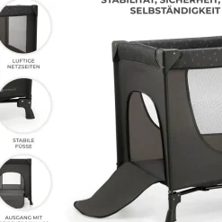 Kinderkraft Baby-Reisebett »2in1 JOY LIGHT, grau« mit Tragetasche