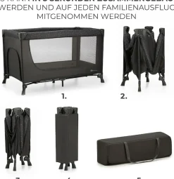 Kinderkraft Baby-Reisebett »2in1 JOY LIGHT, grau« mit Tragetasche