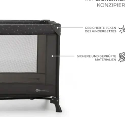 Kinderkraft Baby-Reisebett »2in1 JOY LIGHT, grau« mit Tragetasche