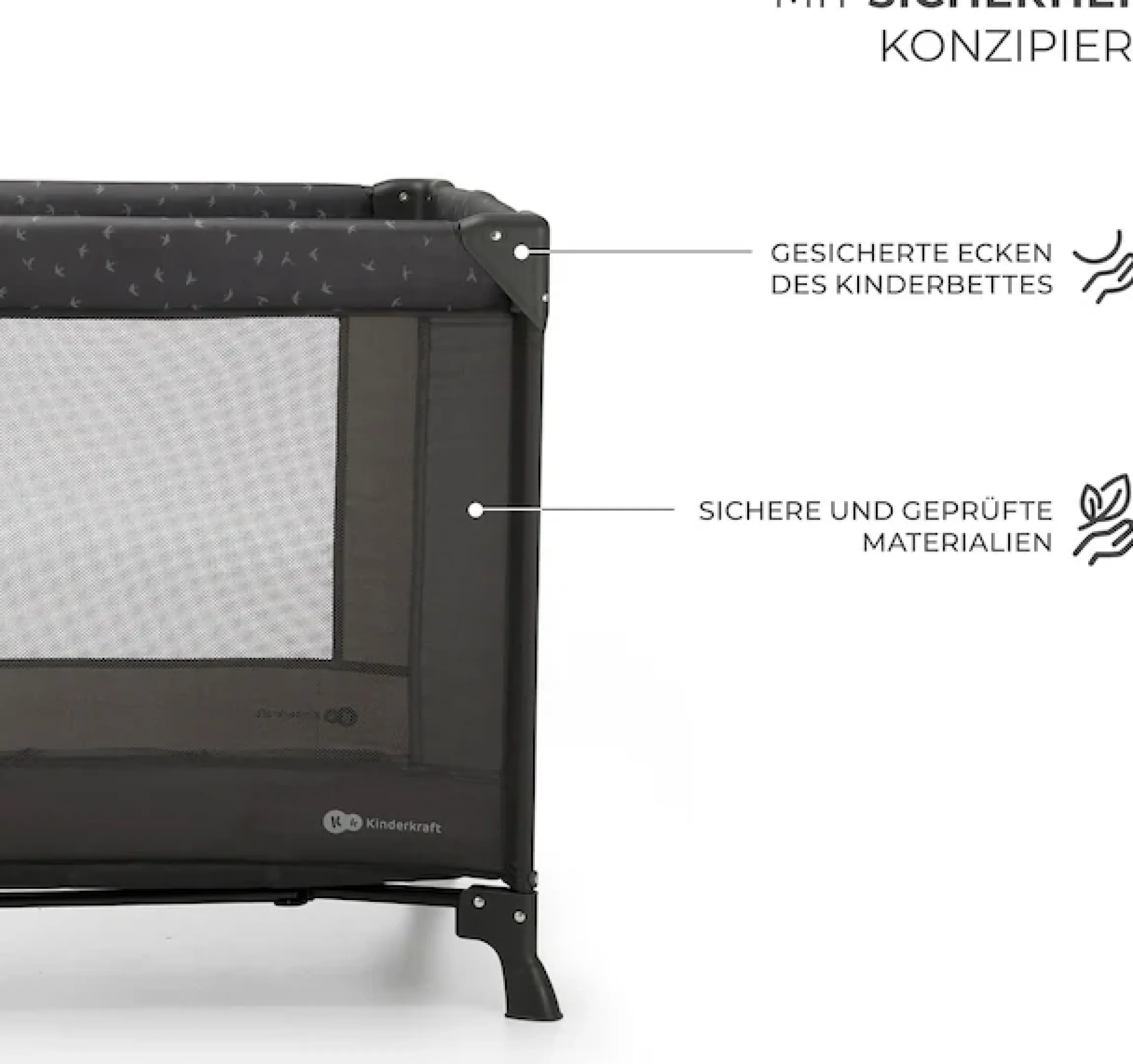 Kinderkraft Baby-Reisebett »2in1 JOY LIGHT, grau« mit Tragetasche