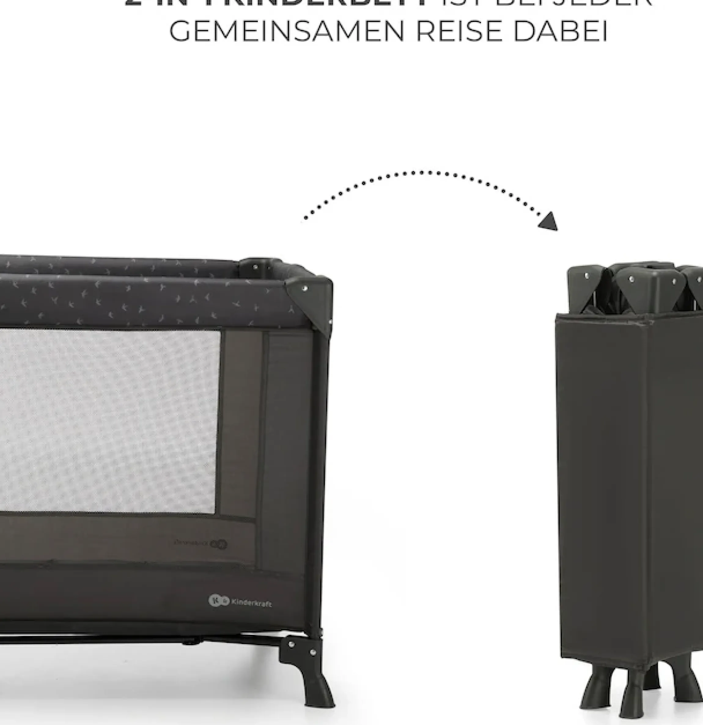 Kinderkraft Baby-Reisebett »2in1 JOY LIGHT, grau« mit Tragetasche