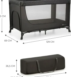 Kinderkraft Baby-Reisebett »2in1 JOY LIGHT, grau« mit Tragetasche