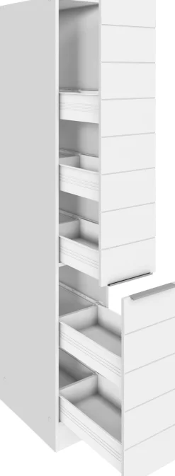 KOCHSTATION Apothekerschrank »KS-Luhe« 30 cm breit, hochwertige MDF-Fronten mit waagerechter Lisene