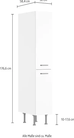 KOCHSTATION Apothekerschrank »KS-Paula« 30 cm breit, 176 cm hoch, 2 Auszüge, 4 Ablagen