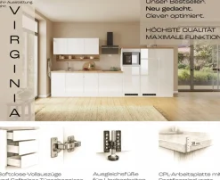 KOCHSTATION Apothekerschrank »KS-Virginia,neu in verbesserter Ausführung« Stauraum, Softclose,Breite 30 cm, Höhe 200 cm, 2 Auszüge, Soft-Close-Funktion